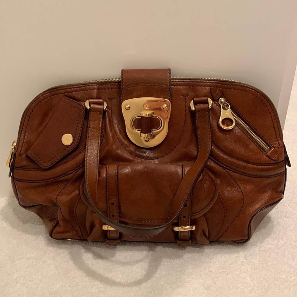 ALEXANDER MCQUEEN brown leather bag